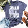 Straight Outta Fifth Grade Graduation Class Of 2024 Bella Canvas T-shirt Heather Navy