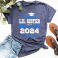 Super Proud Little Sister Of 2024 Graduate Awesome Family Bella Canvas T-shirt Heather Navy