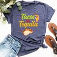 Tacos And Tequila Cinco De Mayo Bella Canvas T-shirt Heather Navy
