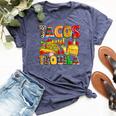 Tacos And Tequila Cinco De Mayo Leopard For Women Bella Canvas T-shirt Heather Navy