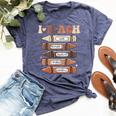I Teach Black History Month Black Teacher Melanin Crayons Bella Canvas T-shirt Heather Navy