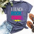 I Teach Rockstars Orchestra Music Teacher Back To School Bella Canvas T-shirt Heather Navy