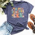 In My Teacher Era Retro Groovy Vintage First Day Of School Bella Canvas T-shirt Heather Navy