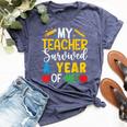 My Teacher Survived A Year Of Me End Of School Year Bella Canvas T-shirt Heather Navy