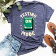 Test Day Mode On Student Teacher School Exam Rock The Test Bella Canvas T-shirt Heather Navy