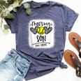 That's My Son Out There Number 69 Softball Mom & Dad Bella Canvas T-shirt Heather Navy