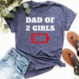 Tired Dad Of 2 Girls Fun Father Of Two Daughters Low Battery Bella Canvas T-shirt Heather Navy