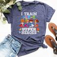 I Train Pre-K Superheroes Back To School Teacher Kid Bella Canvas T-shirt Heather Navy