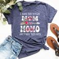 I Have Two Titles Mom And Momo Bella Canvas T-shirt Heather Navy