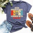 Never Underestimate A Woman With Dj Skills Bella Canvas T-shirt Heather Navy