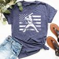 Vintage Baseball American Flag For Boys Girls Women Bella Canvas T-shirt Heather Navy