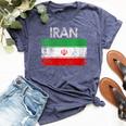 Vintage Iran Iranian Flag Pride Bella Canvas T-shirt Heather Navy