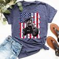 Vintage Motorcycle American Flag Helmet Biker Bella Canvas T-shirt Heather Navy