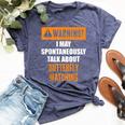 Warning I May Spontaneously Talk About Butterfly Watching Bella Canvas T-shirt Heather Navy