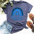 We Wear Blue Rainbow Awsewome For Colon Cancer Awareness Bella Canvas T-shirt Heather Navy