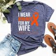 I Wear Orange For My Wife Ms Warrior Multiple Sclerosis Bella Canvas T-shirt Heather Navy