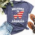 Welcome To America Patriotic Butterfly New American Citizen Bella Canvas T-shirt Heather Navy