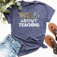 Wild About Teaching Teacher Back To School Bella Canvas T-shirt Heather Navy