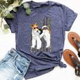 Wire Fox Terrier Wirefox Terrier Dad Camo Usa Flag Bella Canvas T-shirt Heather Navy