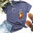 Woah Sloth Solar Eclipse 2024 Eclipse Sloth Bella Canvas T-shirt Heather Navy