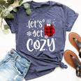 Women's Christmas Let's Get Cozy Christmas Bella Canvas T-shirt Heather Navy