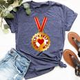 World's Best Mom Gold Medal Mother's Day Bella Canvas T-shirt Heather Navy