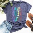 Yas Queen Slay Rainbow Gay Pride Lgbtq Meme Bella Canvas T-shirt Heather Navy