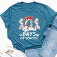 100 Days Of School Dalmatian Dog Girl 100 Days Smarter Bella Canvas T-shirt Heather Deep Teal