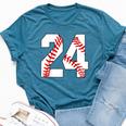 24 Baseball Lover Twenty-Four Player Baseball Mom Jersey Bella Canvas T-shirt Heather Deep Teal