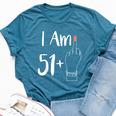 I Am 51 Plus 1 Middle Finger For A 52Th 52 Years Old Bella Canvas T-shirt Heather Deep Teal