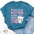 8Th Cat Birthday Party Eight Year Old Girl Kitty Birthday Bella Canvas T-shirt Heather Deep Teal
