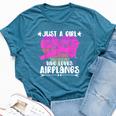 Airplane Lover Vintage Just A Girl Who Loves Airplanes Bella Canvas T-shirt Heather Deep Teal