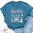 Auntie Of The 1St Birthday Girl Auntie In Onderland Family Bella Canvas T-shirt Heather Deep Teal