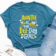 Auntie Of The Bee-Day Girl Birthday Party Matching Family Bella Canvas T-shirt Heather Deep Teal
