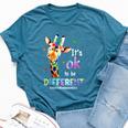 Autism Awareness Acceptance Giraffe Its Ok To Be Different Bella Canvas T-shirt Heather Deep Teal