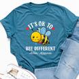 Autism Awareness Bee It's Ok To Be Different Autistic Bees Bella Canvas T-shirt Heather Deep Teal