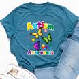 Autism Awareness Butterfly Puzzle Pieces Bella Canvas T-shirt Heather Deep Teal