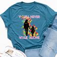 Autism Awareness Support Mom And Daughter You'll Never Walk Bella Canvas T-shirt Heather Deep Teal