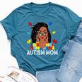 Autism Mom African American Loc'd Autism Awareness Bella Canvas T-shirt Heather Deep Teal