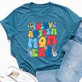In My Autism Mom Era Autism Awareness Support Puzzle Groovy Bella Canvas T-shirt Heather Deep Teal