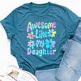 Awesome Like My Daughter Mommy Groovy Graphic Mother's Day Bella Canvas T-shirt Heather Deep Teal