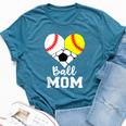 Ball Mom Baseball Softball Soccer Mom Bella Canvas T-shirt Heather Deep Teal