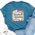 Baseball Grandma Leopard Print Baseball Sports Player Bella Canvas T-shirt Heather Deep Teal