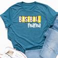 Baseball Mama Yellow Leopard Print Baseball Mom Gear Sports Bella Canvas T-shirt Heather Deep Teal