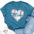 Baseball Mimi Retro Heart Baseball Grandma Mother's Day Bella Canvas T-shirt Heather Deep Teal