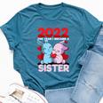 Becoming A Sister 2022 Bunny Baby Sibling Announcement Bella Canvas T-shirt Heather Deep Teal
