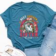 Best Chicken Sister Ever Mother's Day Flowers Rainbow Farm Bella Canvas T-shirt Heather Deep Teal