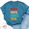 Best Wife Since 1974 For 50Th Golden Wedding Anniversary Bella Canvas T-shirt Heather Deep Teal