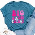 Big Bach Energy Bridesmaid Pink Groovy Bachelorette Party Bella Canvas T-shirt Heather Deep Teal