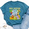 Big Sister Of The Wild One Birthday Zoo Animal Safari Jungle Bella Canvas T-shirt Heather Deep Teal